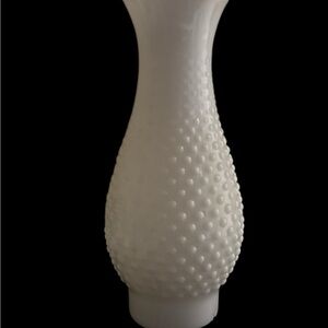 Elegant White Textured milk glass lamp piece